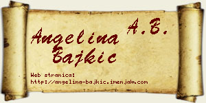 Angelina Bajkić vizit kartica